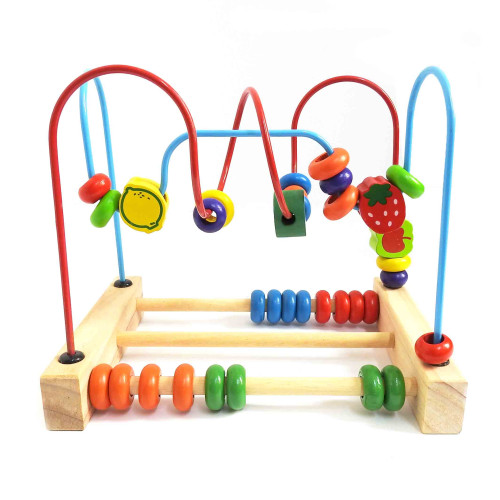 Пальчиковый лабиринт MuQiyToys деревянная игра с бусинками-фруктами 39207