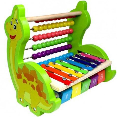 Ксилофон Wood mom Динозавр, рахівниця TT39240