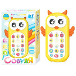 Іграшковий Музичний телефон "Совуля", "WToys", прорізувач, українська мова, підсвічування, казки, пісні, скоромовки, вірші, DF40054