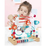 Пальчиковый лабиринт деревянная игра с бусинками-животными GF45197