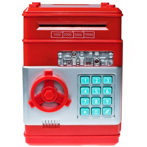 Игрушечный Сейф-копилка Number Bank, красный, звук DL4524