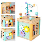 Деревянный куб Kabi игра 5в1 с сортером и пальчиковым лабиринтом FD47906