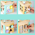 Деревянный куб Kabi игра 5в1 с сортером и пальчиковым лабиринтом FD47906