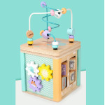Деревянный куб Kabi игра 5в1 с сортером и пальчиковым лабиринтом FD47906