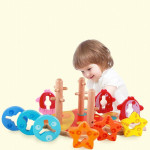 Игра Kabi Геометрика с деревянными фигурками на подставке YJ47949