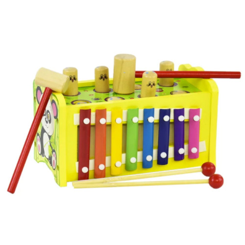 Деревянная игра 2в1 стучалка Wooden Toys с ксилофоном GW48710