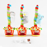 Мягкая игрушка "Circus" 3 вида, звук, песни на английском языке, функция записи голоса, танцует, 32 см, аккумулятор, USB, в пакете, музыкальная игрушка BJ49105