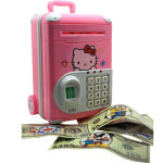 Игрушечный Сейф-копилка Hello Kitty розовый, копилка с кодовым замком, звук, свет, отпечаток пальца (OH510-4)