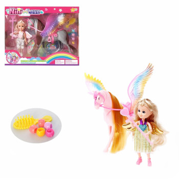 Кукольный набор Nini Love, игрушечная кукла с единорогом и аксессуарами, игрушка для девочек (SU55820)