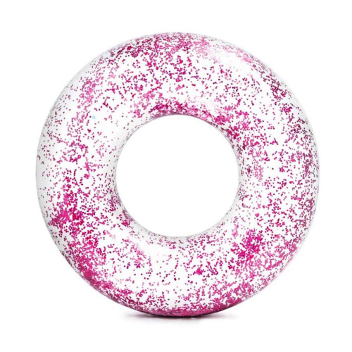 Надувний круг Intex "Sparkling glitter" з блискітками (гліттер) 119 см Рожевий 56274NP