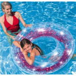 Надувний круг Intex "Sparkling glitter" з блискітками (гліттер) 119 см Рожевий 56274NP