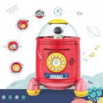 Игрушечный Сейф-копилка Rocket Piggy Bank Ракета с кодовым замком и сканером отпечатка пальца, звук, красный, англ. DL589-15