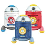 Игрушечный Сейф-копилка Rocket Piggy Bank Ракета с кодовым замком и сканером отпечатка пальца, звук, красный, англ. DL589-15
