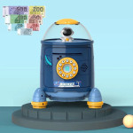 Іграшковий Сейф-скарбничка Rocket Piggy Bank Ракета з кодовим замком та сканером відбитка пальця, звук, синій, англ. DL589-15