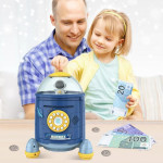 Іграшковий Сейф-скарбничка Rocket Piggy Bank Ракета з кодовим замком та сканером відбитка пальця, звук, синій, англ. DL589-15