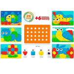 Детская мозаика с крупными деталями Пуговки Technok Toys, 26 кнопок, 6 картинок LY6047