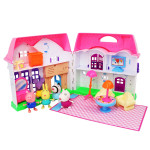 Игрушечный "Домик Пеппы" Beautiful Villa на 2 этажа, игровой набор с фигурками, подсветка, звук, игровые фигурки, мебель BN611 A