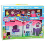 Игрушечный "Домик Пеппы" Beautiful Villa на 2 этажа, игровой набор с фигурками, подсветка, звук, игровые фигурки, мебель BN611 A