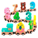 Деревянная игрушка WToys "Поезд", поезд на магнитах, цифры, разноцветный LP61464