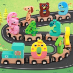 Деревянная игрушка WToys "Поезд", поезд на магнитах, цифры, разноцветный LP61464