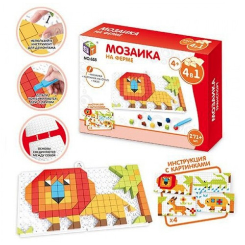 Мозаїка Persian Elefant Toys Тварини на 271 пластикову деталь NZ632-658 Мозаїка Persian Elefant Toys Тварини на 271 пластикову деталь NZ632-658