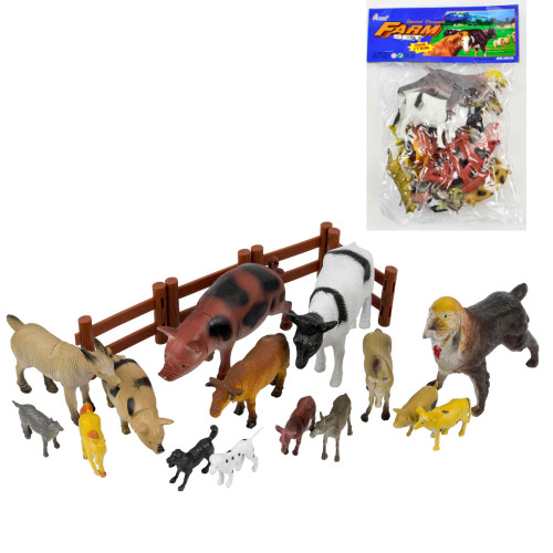 Игровой набор Домашних животных Farm Set, 15 фигурок, заборчик, 3 варианта наборов в ассортименте NG639-1 Игровой набор Домашних животных Farm Set, 15 фигурок, заборчик, 3 варианта наборов в ассортименте NG639-1