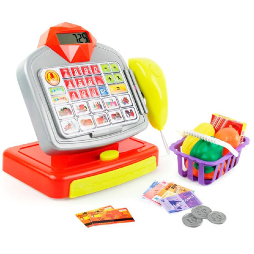 Игрушечный кассовый аппарат, с калькулятором, свет звук  SD66077