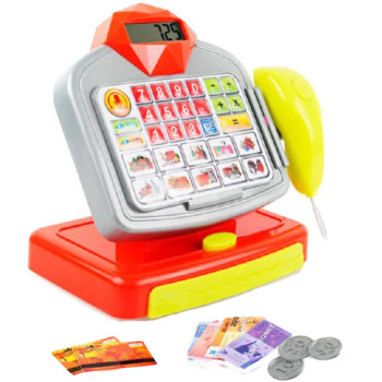 Игрушечный кассовый аппарат, с калькулятором, свет звук  SD66078