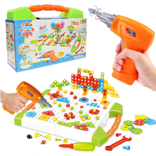 Мозаика-конструктор в чемоданчике с шуруповертом на 181 деталь A670