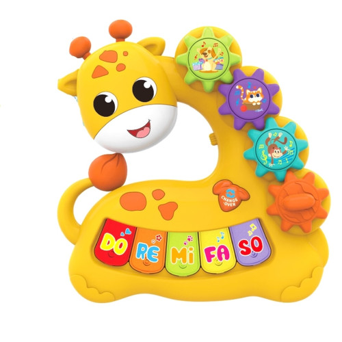 Музыкальное Пианино "WToys", "Жирафа", украинский язык, подсветка, ноты, сказки, песни, регулировка громкости, движущиеся шестерни, UY67902