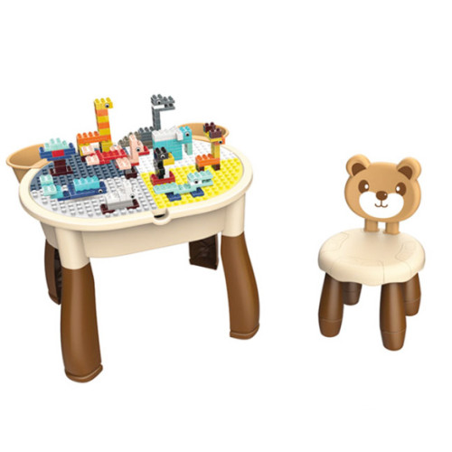 Игровой столик Wo Han Мишка с конструктором и стульчиком SF6873