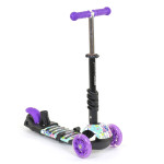 Самокат Best Scooter 5в1 с отцовской ручкой, абстракция, сиденье, PU колеса, подсветка колес HT68995