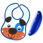 Слюнявчик Песик с силиконовым кармашком, на липучке 7362