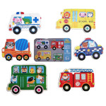 Пазлы Транспорт, 6 пазлов в металлической коробке, пазлы из 2-3-4-5-6 частей, пазлы для малышей SG74177