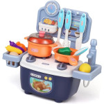 Игрушечная Кухня, 2 цвета, детская кухня, плита, льющаяся вода, посуда, продукты, 14 деталей, CD777-3-4
