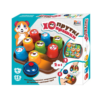 Гра настільна "Пруткі ховрашки", "4FUN Game Club", дзвінок, 25 ігрових карток, ковпачки, наліпки, гра для розвитку уваги, дитяча настільна гра, розвиваюча гра RT79026