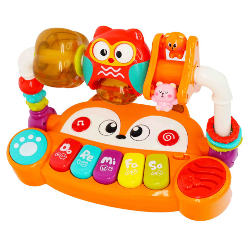 Музыкальный центр "Сказочники" "WToys", украинская озвучка, подсветка, песни, сказки, стишки, ноты, погремушки, кольца, карусели, переключатель режимов, крепления-липучки, XD83339