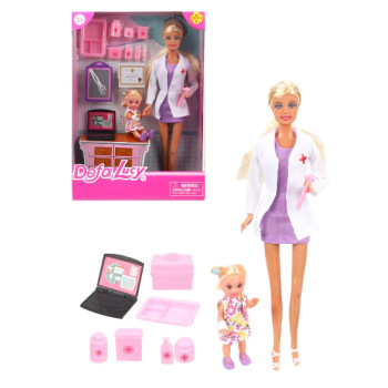 Кукла Defa Lucy Доктор с ребенком, игрушечная кукла доктора, игрушка с аксессуарами (HK8348)