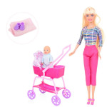 Кукла Defa Lucy с ребенком в коляске, кукла с аксессуарами, игрушка для девочек (BO8358)