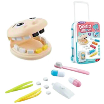 Игрушечный Набор доктора Чемодан Dentist, набор стоматолога, игровой набор, муляж зубов, 10 аксессуаров (MN853)