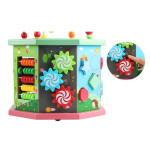 Развивающий куб Tree Toys деревянная игра с лабиринтом, сортером и часами KM872