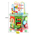 Развивающий куб Tree Toys деревянная игра с лабиринтом, сортером и часами KM872