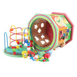 Развивающий куб Tree Toys деревянная игра с лабиринтом, сортером и часами KM872