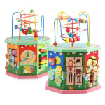 Развивающий куб Tree Toys деревянная игра с лабиринтом, сортером и часами KM872