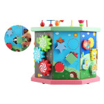 Развивающий куб Tree Toys деревянная игра с лабиринтом, сортером и часами KM872