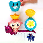 Развивающая игрушка для ванной Bath Toys Водопад Обезьянка с гусеницей, ковшик HG8808