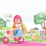 Игровой набор "Велопрогулка", кукла на велосипеде, игровая малышка с аксессуарами (PL89025)