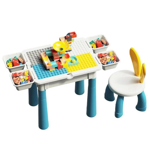 Игровой столик-конструктор со стульчиком 6в1, игровой столик для детей, 80 деталей, конструктор SD9058