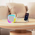 Детское караоке с 2 микрофонами, караоке для детей, Bluetooth-колонка, подсветка,беспроводной микрофон, цвета в ассортименте (C-K12)