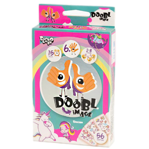 Настольная игра Doobl Image Единорог, игра на 56 карточек, настольная игра на 12 игр, детская игра 
